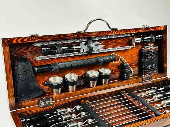 Подарунковий набір шампурів у дерев'яному кейсі BLACK LUX HAPPY DAYS Тернопіль