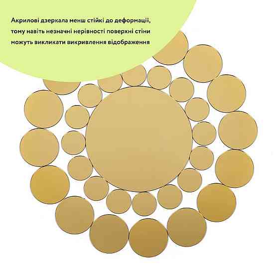 Зеркальный акриловый декор золото, 33 штуки Киев