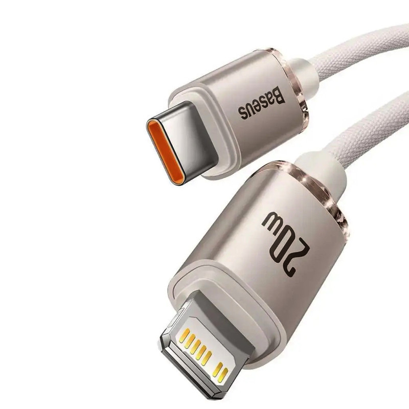 Кабель Baseus Crystal Shine Series Fast Charging Data Cable Type-C to iP 20W 1.2m Pink Одеса - фото 7