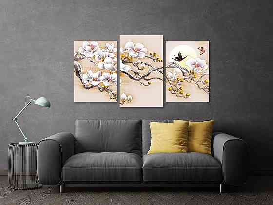 Модульна картина у вітальню/ спальню Магнолія Art-530_3 Київ