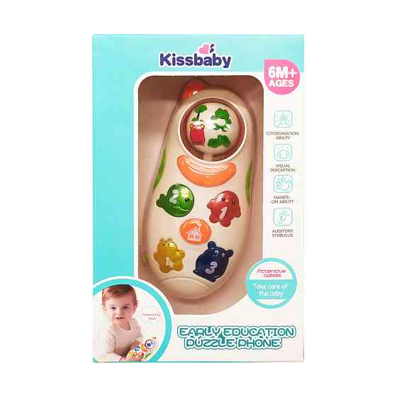 Музыкальный развивающий телефон Bambi 9907 со светом и звуком Оранжевый Винница