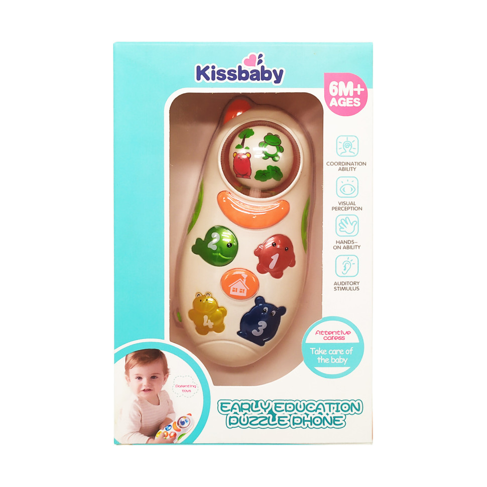 Музыкальный развивающий телефон Bambi 9907 со светом и звуком Оранжевый Винница - изображение 1