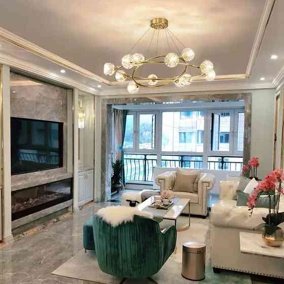 Люстра светодиодная потолочная 8816 (Золотистый) 10+5 плафонов Винница