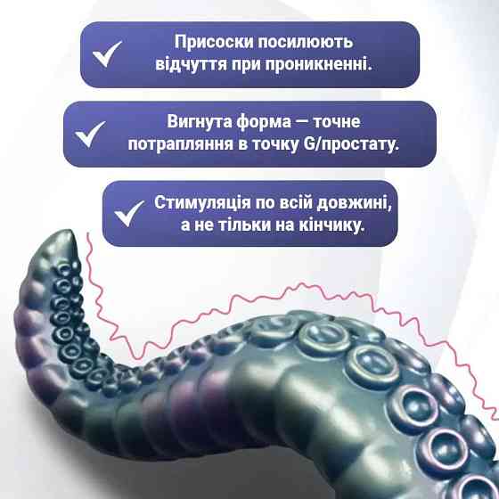Анально-вагінальний вібратор G-стимулятор тентакль (щупальця хентай) Yunman Tentacle силіконовий 24 см Чорний Вінниця