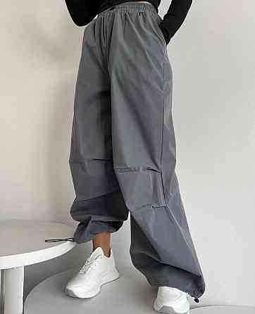 Женские широкие базовые брюки карго плащовка Серый Одесса