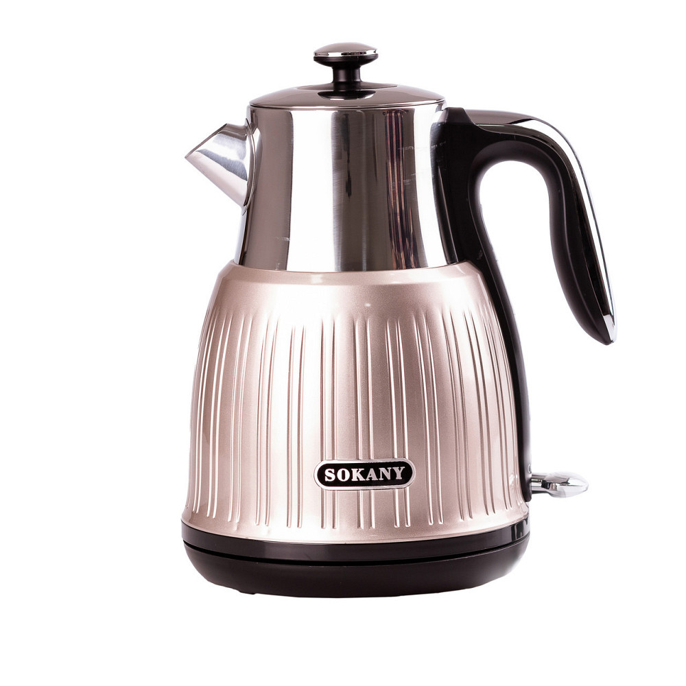 Електрочайник Sokany 1.6л рожевий металевий Київ - фото 3