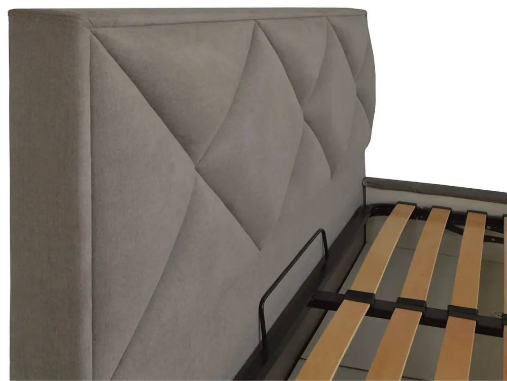 Ліжко Двоспальне Leeds Comfort 160 х 200 см Fibril 12 З підйомним механізмом та нішою для білизни Сірий Київ - фото 3