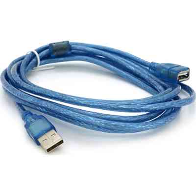 Дата кабель USB 2.0 AM/AF 3.0m ferrite transparent blue Voltronic (YT-AM/AF-3.0TBL) Винница