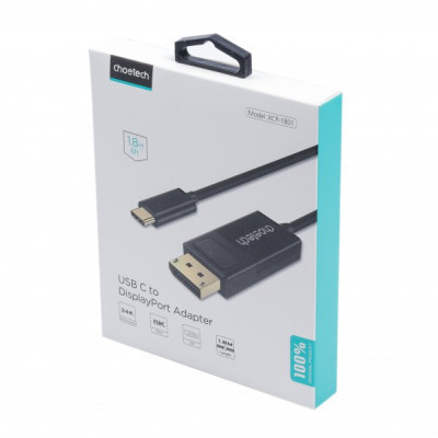 Кабель мультимедийный USB-C to DisplayPort 1.8m 4K 60Hz Choetech (XCP-1801BK) Винница - изображение 5