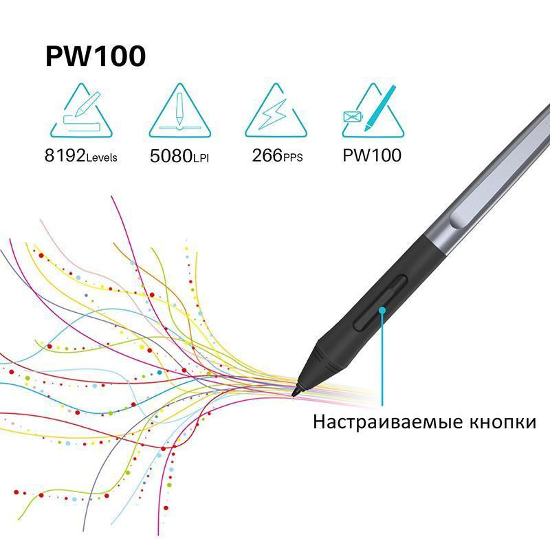 Графічний планшет Huion HS64 + рукавичка ( Чорний ) Харьков - изображение 1