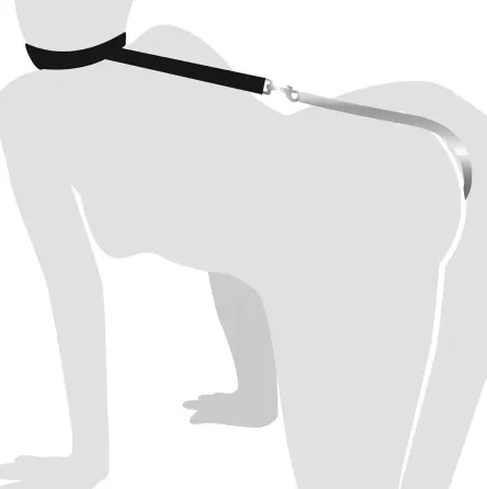 Анальний гак із нашийником з натуральної шкіри Art of Sex - Anal hook, Чорний Львів