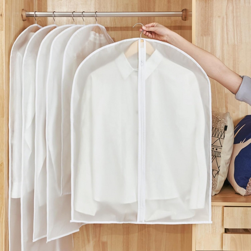 Чехол для одежды 60х100 прозрачный белый 5шт Винница - изображение 1