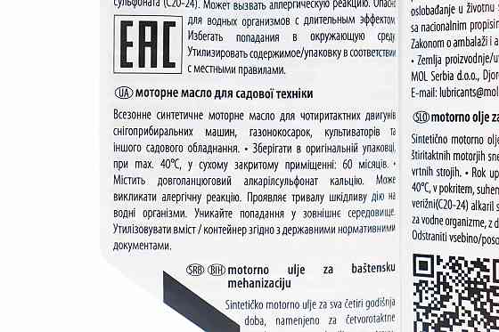 Масло 4T 10W-30 - синтетичне універсальне "Garden", 600 мл Бершадь