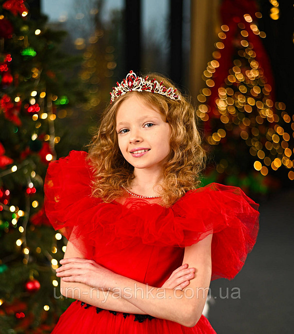 Діадема на обручі Корона золота з червоними каменями Кривий Ріг - фото 3