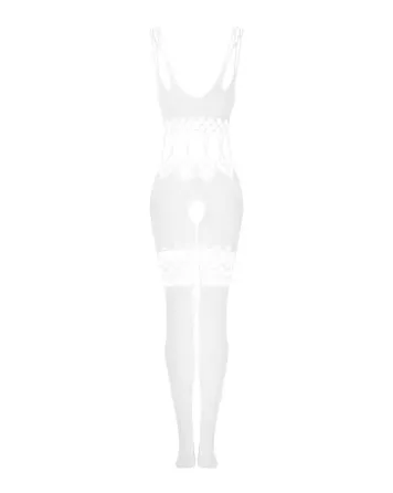 Сітчастий бодістокінг з імітацією топа та шортів Obsessive Bodystocking G330 XL/XXL, white, з доступ Львів