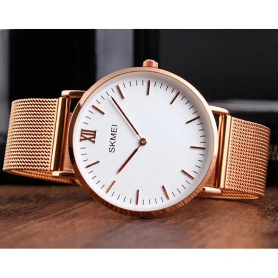 Кварцовий чоловічий годинник Skmei 1181 Large Золотистий Київ