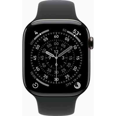 Смарт-часы Apple Watch Series 11 GPS + Cellular 46mm Slate Titanium Case with Black Sport Band - M/L (MFD24RK/A) Винница
