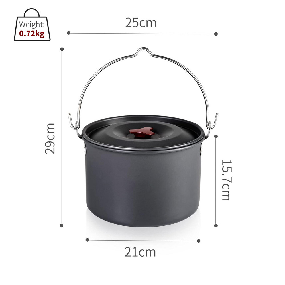 Туристическая кастрюля-казанок 4 л, алюминиевая, походная посуда для костра и горелки Киев - изображение 6