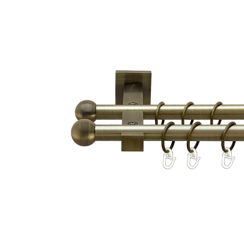 Карниз Orvit Куля Болонь металевий дворядний техно гладка труба кільце металеве Антик 19\19 мм 200 см (00-00026911) Львів - фото 1