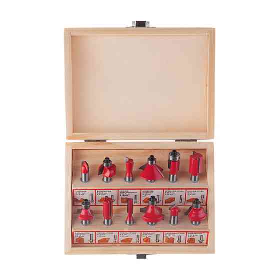 Набір фрез кінцевих по деревині, 12 шт. INTERTOOL HT-0071 Киев