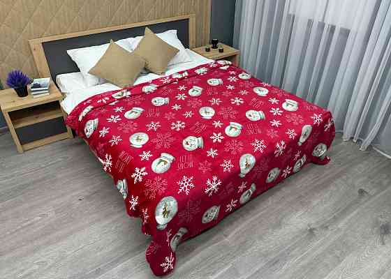 Плед-покривало Decorator WellSoft 150х210 см з різдвяним принтом Червоний (87-173) Київ
