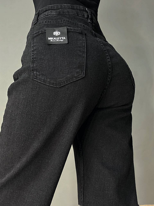 Джинси жіночі Mikaletta 13129 МОМ банани батал великі розміри чорні, чорний, З8, 38, 99 см, 127 см Київ - фото 2