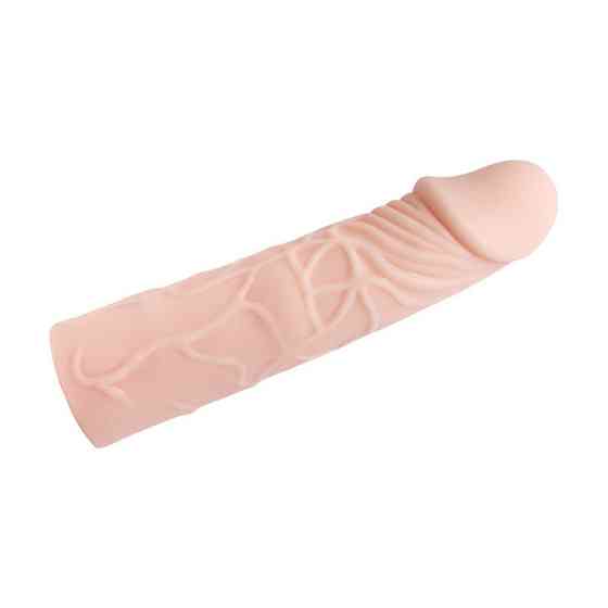Насадка на пеніс Baile Penis Sleeve, подовжуюча, бежева, 17 × 2,5 см Sex Aura Київ