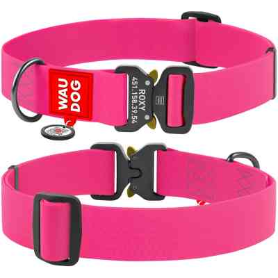 Нашийник для тварин WAUDOG Waterproof з QR паспортом XXL Ш 40 мм Д 43-70 см(рожевий) (28017) Вінниця