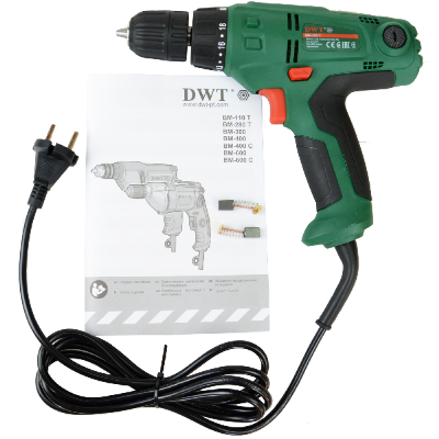 Дриль-шуруповерт мережевий DWT BM-280 T 280W 0-350/0-1400об/хв Коломия - фото 1