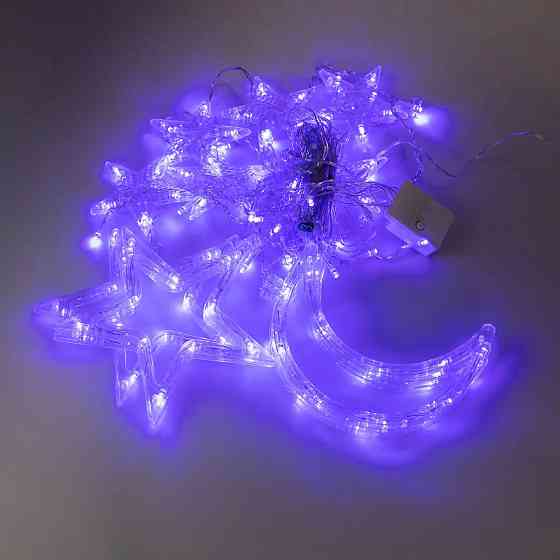 Електрична гірлянда Зірка штора 3 метри на вікно для фотозон синя WYF11BL Коломия