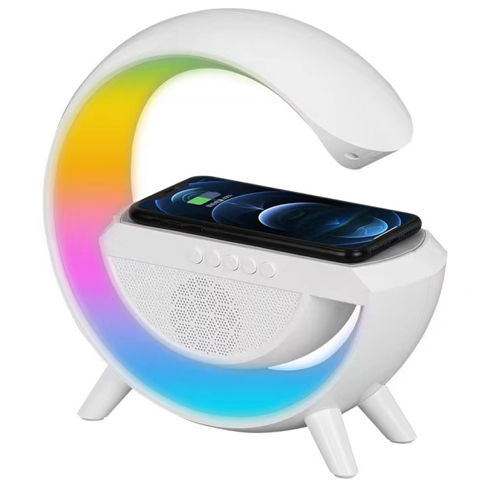 Нічний RGB світильник з бездротовою зарядкою для телефону,Білий SBR Київ - фото 2