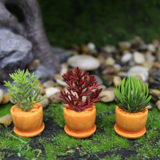 Миниатюрный вазон 4.3 х 2.7 см из полистоуна Зеленый Бордовий Одесса