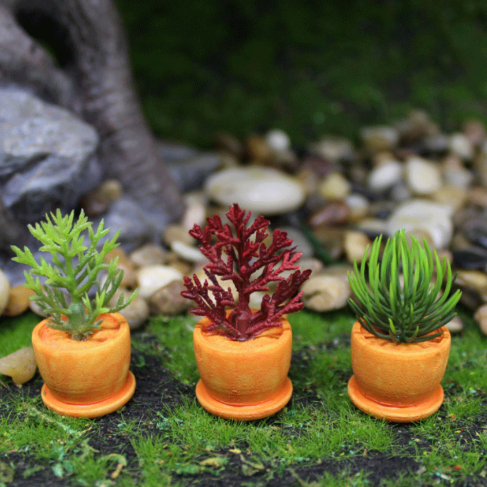 Миниатюрный вазон 4.3 х 2.7 см из полистоуна Зеленый Бордовий Одесса - изображение 3