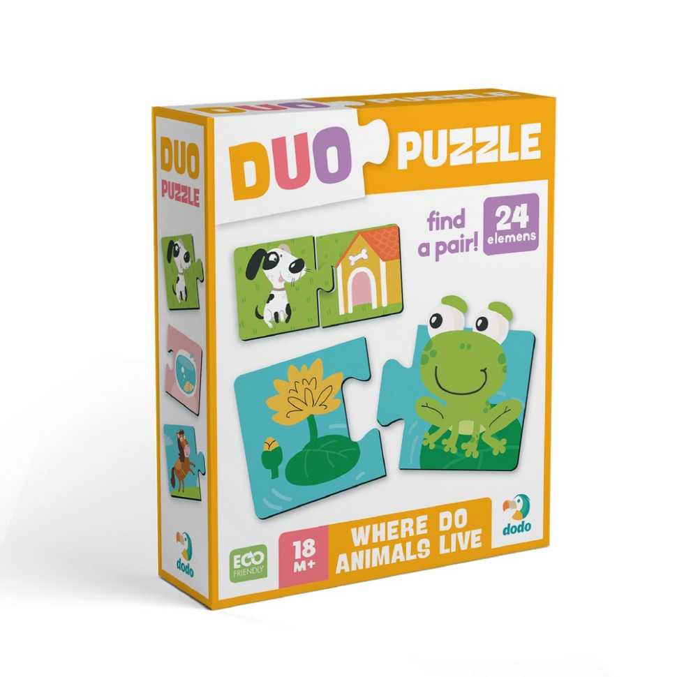 Дитячий пазл "ДУО-Звірята та їх домівки" 300690, 24 елемента Вінниця - фото 2