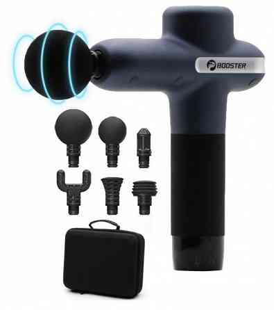 Перкусійний масажний пістолет Lightsaber Booster U1 М'язовий масажер (6 насадок) 2500 мАг Чорний Київ