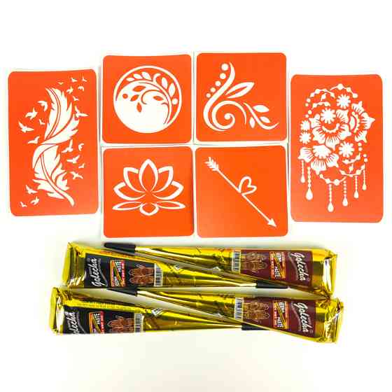 Набір хни з трафаретами для біо-тату №3 henna-set-03 Вінниця