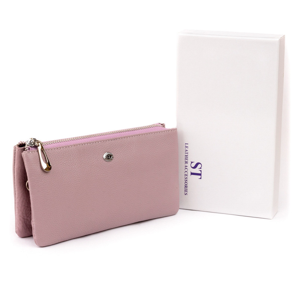 Місткий клатч на два відділення жіночий Ліловий (ST Leather) Київ - фото 1