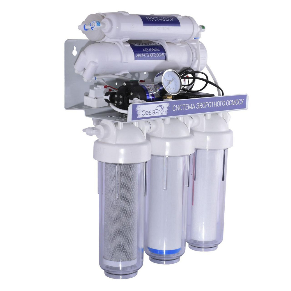 Система зворотного осмосу OasisPro, насос + ПЛАСТ. бак, мінералізатор BSL03M-RO-75 Київ - фото 7