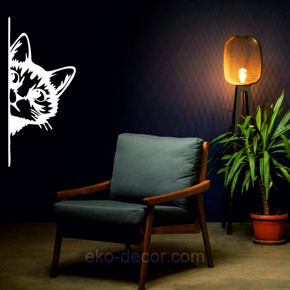 Декоративне настінне 3D Панно «Кіт» Декор на стіну з об'ємом (ціна за 1 шт) Київ - фото 3