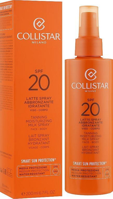 Спрей для загара Collistar Tanning Moisturizing Milk Spray SPF 20 200ml Славянск - изображение 1