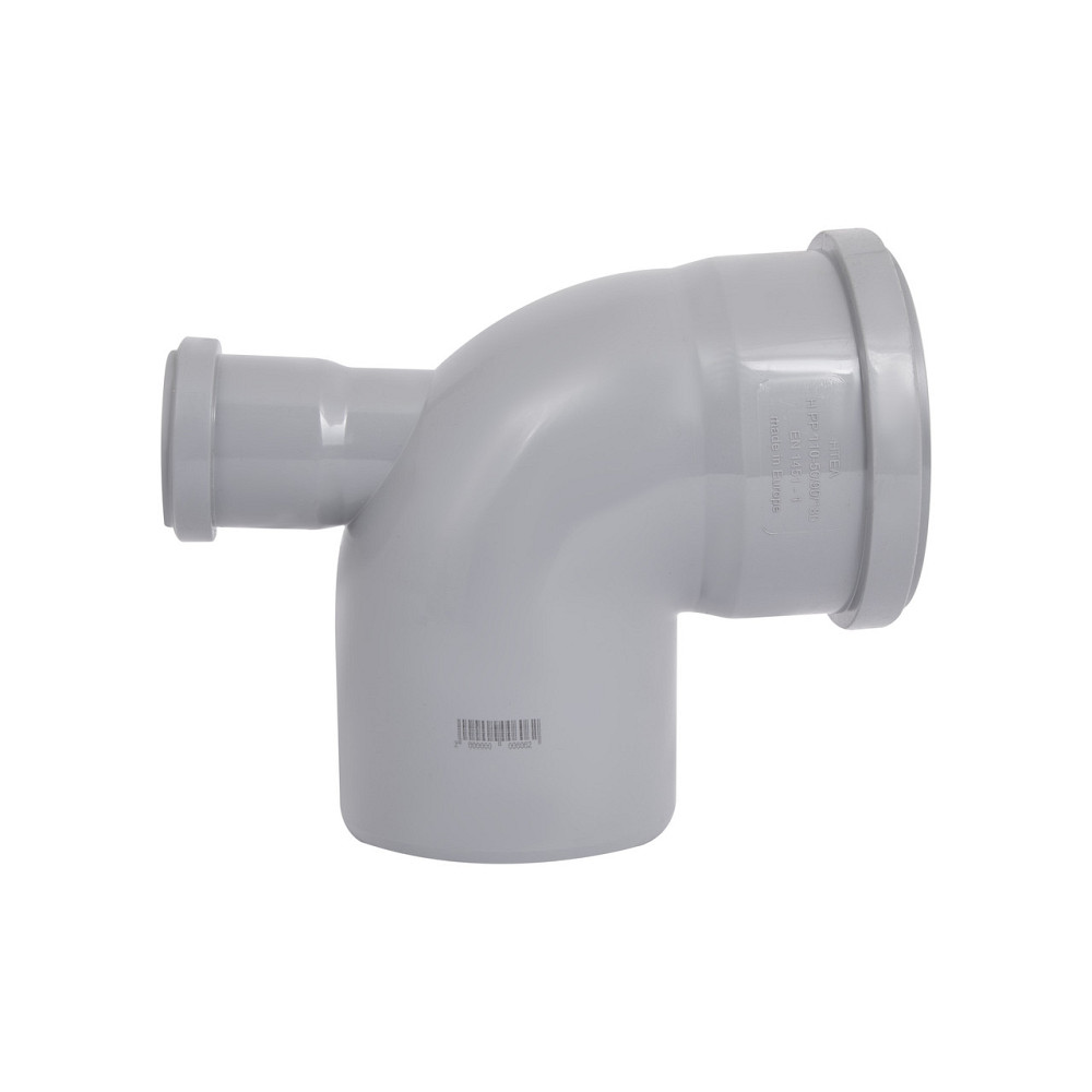 Коліно каналізаційне з відведенням TA Sewage 50х110х110, 90° (назад) Київ - фото 4