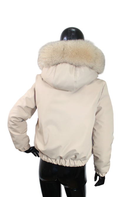 Бомбер жіночий з хутром песця Бежевий 52 Харків - фото 7