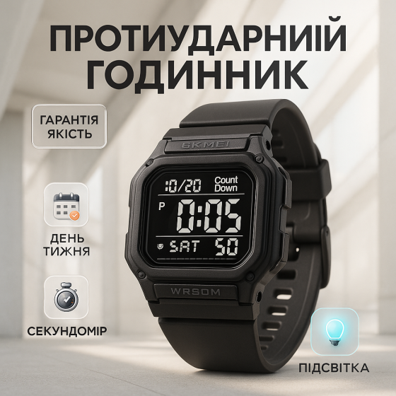 Водонепроницаемые наручные часы для военных спорта SKMEI, Противоударные часы армейские для зсу EN-87 Львов