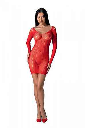 Полупрозрачное мини-платье Passion BS101 One Size, red, рукава-митенки Sex Aura Киев