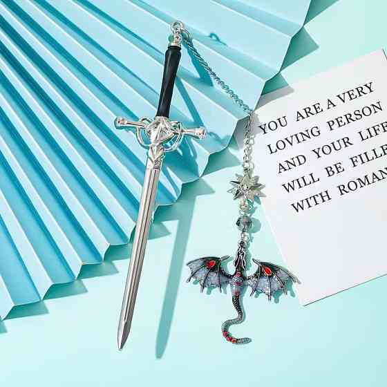 Закладка для книги меч с драконом – металлическая, 1 шт, цвет случайный Киев