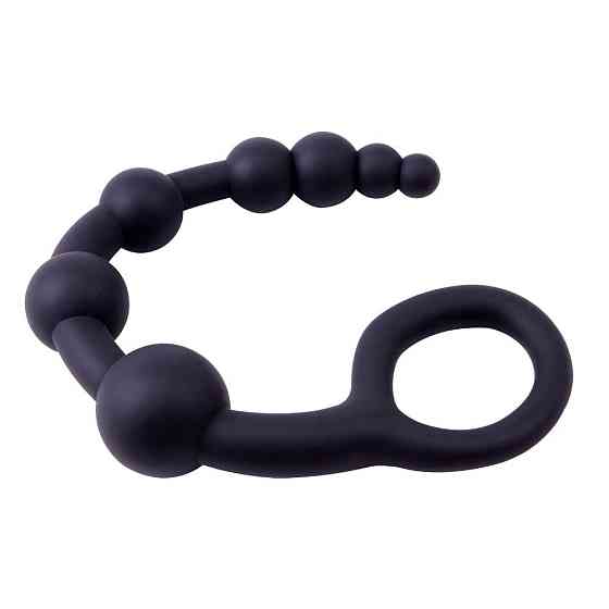 Анальний ланцюжок Chisa Black Mont 9.4 з ланками різних діаметрів, чорна Sex Aura Київ