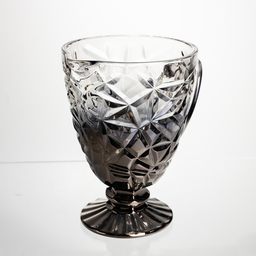 Глечик скляний для компоту 1.2 л ребристий фігурний графин для лимонаду мохіто-сангрії напоїв Сірий HP-19-179 Коломыя - изображение 2