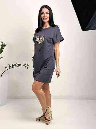 Жіноча сукня з малюнком "Passion" оптом | Батал Графіт, 50-52 Київ