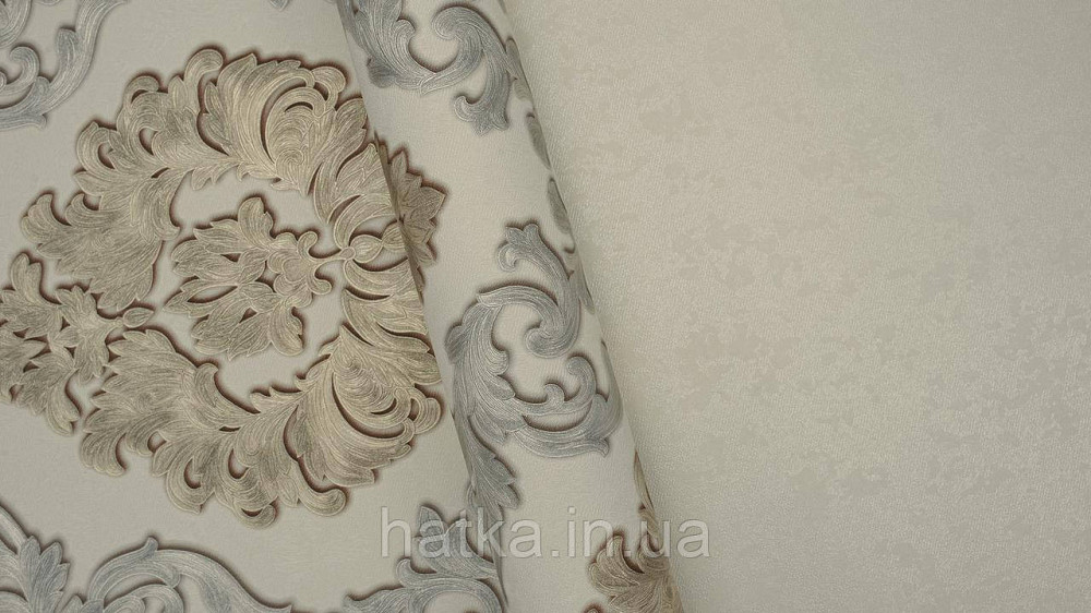 Шпалери метрові вінілові на флізеліні Sintra Classic класика вензелю візерунки структурні золотисті на пісочному 500033 Київ - фото 2