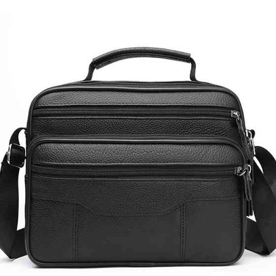 Мужская барсетка с ручкой 23х19х7, сумка кожаная с ремнем через плечо BEXHILL BX-14440B черная Киев